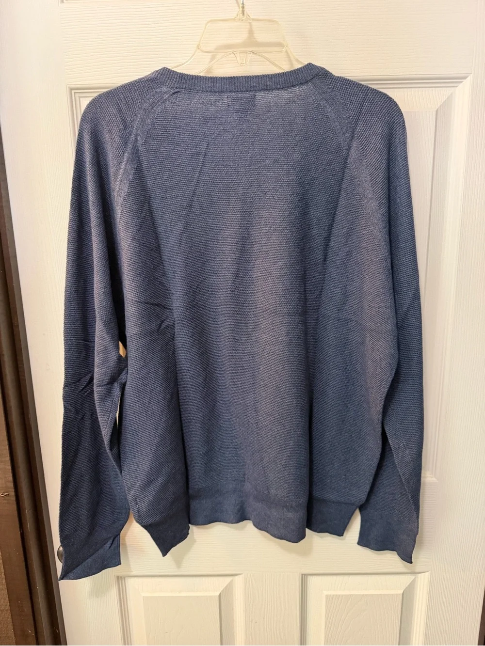 NWT J. Crew Men's Navy Crewneck Cotton Waffle Knit Sweater Sz XL